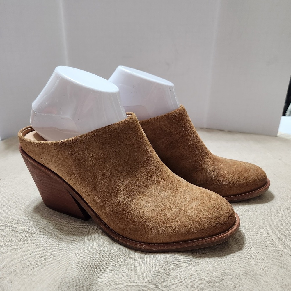 Sofft Tasha Mule Shoes Womens Size 8 Brown Suede Leather Western Slip On Coastal
